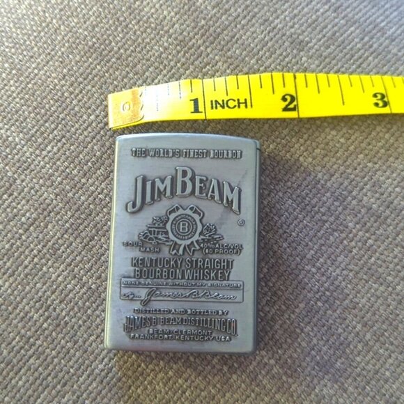Zippo High Polish Brass Butane Jim Beam Brass Emblem Lighter Circa 2002 - Picture 3 of 3